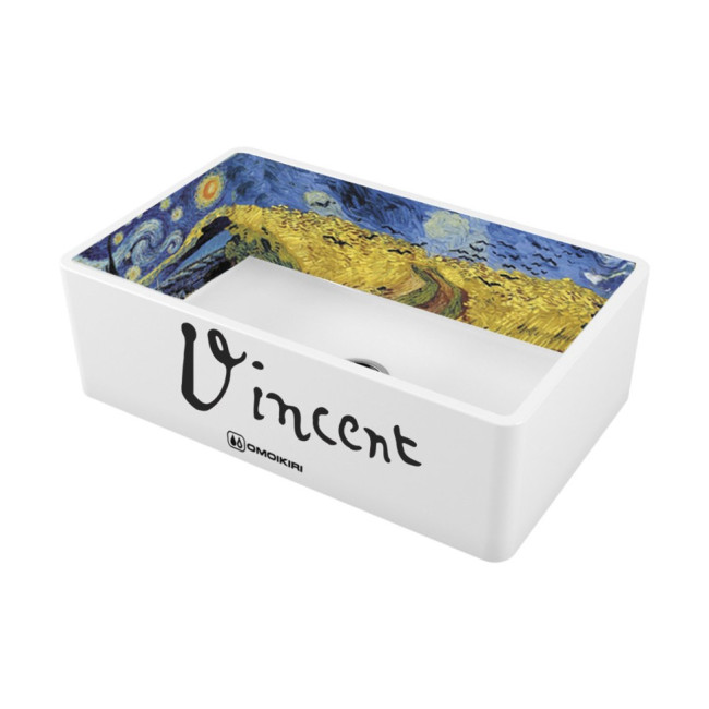 Omoikiri Mikura 76-Vangogh Natceramic/white