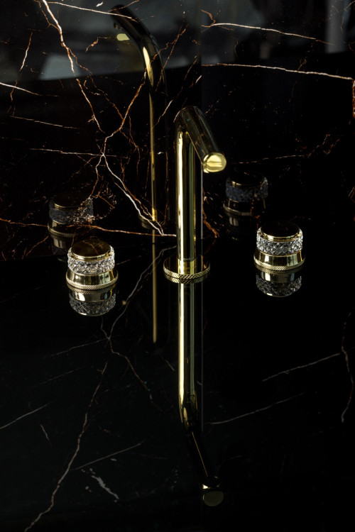 Смеситель на столешницу ELEGANTE на 3 отв. MAT G (золото)