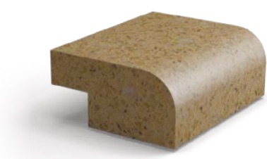 Схема столешницы с подписями: Борт, Грань, Плита камня, Кромка лицевая